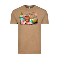 Vintage Coffee pigs coffee cups Vintage Tee - Zillion Design Studio