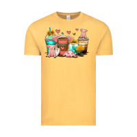 Vintage Mustard pigs coffee cups Vintage Tee - Zillion Design Studio