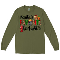 Army Green santa's favorite firefighter Long Sleeve Tee - AdoDesignShop