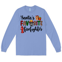 Colony Blue santa's favorite firefighter Long Sleeve Tee - AdoDesignShop