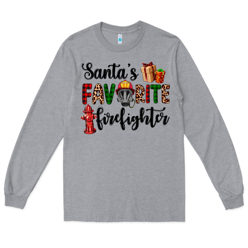 Santa's Favorite Firefighter Long Sleeve Tee by AdoDesignShop | Teevron