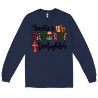 Navy santa's favorite firefighter Long Sleeve Tee - AdoDesignShop