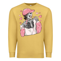 Antique Gold skeleton girl valentine's day Premium Sweatshirt - MaliasSmallBusiness