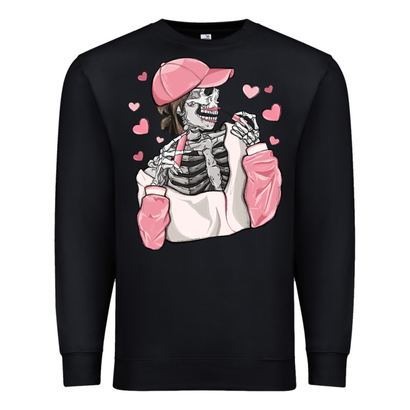 Skeleton Girl Valentine's Day Premium Sweatshirt by MaliasSmallBusiness | Teevron