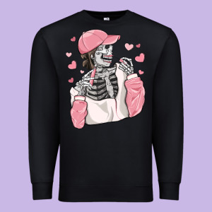Skeleton Girl Valentine's Day Premium Sweatshirt Designed By Maliassmallbusiness