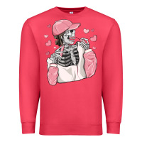 Cardinal skeleton girl valentine's day Premium Sweatshirt - MaliasSmallBusiness