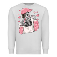 Dove Grey skeleton girl valentine's day Premium Sweatshirt - MaliasSmallBusiness
