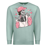 Seafoam skeleton girl valentine's day Premium Sweatshirt - MaliasSmallBusiness