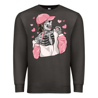 Smoke skeleton girl valentine's day Premium Sweatshirt - MaliasSmallBusiness