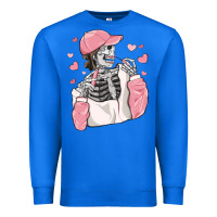 True Royal skeleton girl valentine's day Premium Sweatshirt - MaliasSmallBusiness