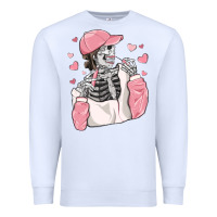 White skeleton girl valentine's day Premium Sweatshirt - MaliasSmallBusiness