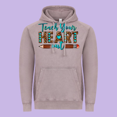 Teach Your Heart Out Vintage Hoodie Designed By Texasbilliewilder