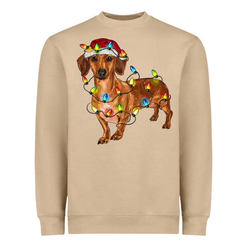 Dachshund With Christmas Lights Heavyweight Sweatshirt by RanaPortraitStore | Teevron