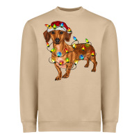 Mushroom dachshund with christmas lights Heavyweight Sweatshirt - RanaPortraitStore
