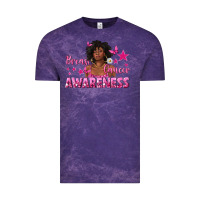 Cloud Purple Breast Cancer Awareness with Afro Woman Vintage Tee - texasbilliewilder
