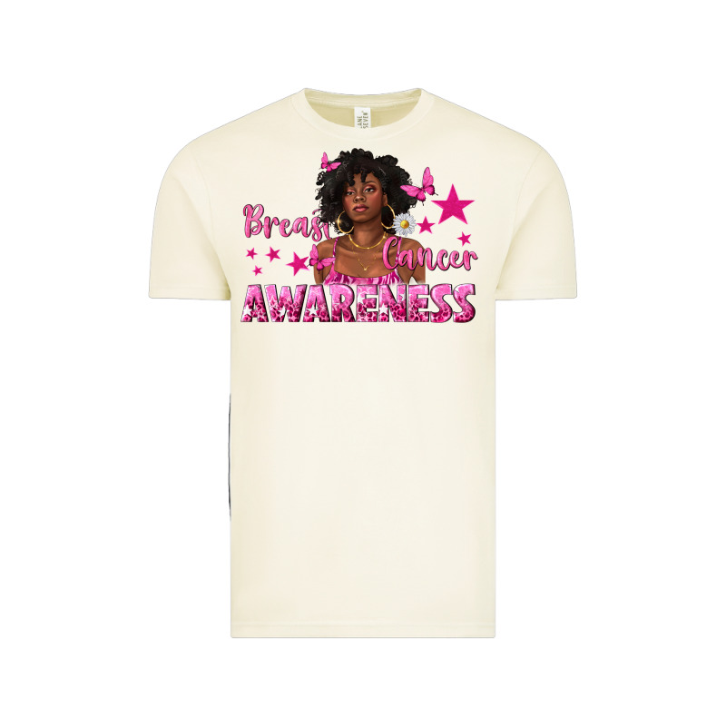 Breast Cancer Awareness With Afro Woman Vintage Tee by texasbilliewilder | Teevron