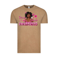 Vintage Coffee Breast Cancer Awareness with Afro Woman Vintage Tee - texasbilliewilder