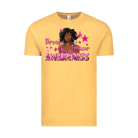 Vintage Mustard Breast Cancer Awareness with Afro Woman Vintage Tee - texasbilliewilder
