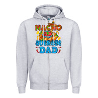 Heather Grey nacho average dad with nacho Zipper Hoodie - AdoDesignShop