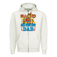 Oatmeal Heather nacho average dad with nacho Zipper Hoodie - AdoDesignShop