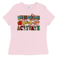 Bubblegum Pink christmas spirit activate Ladies Tee - AdoDesignShop