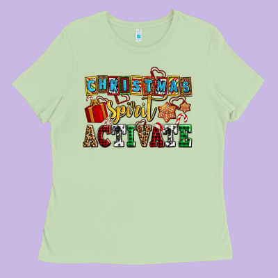 Christmas Spirit Activate Ladies Tee Designed By Adodesignshop