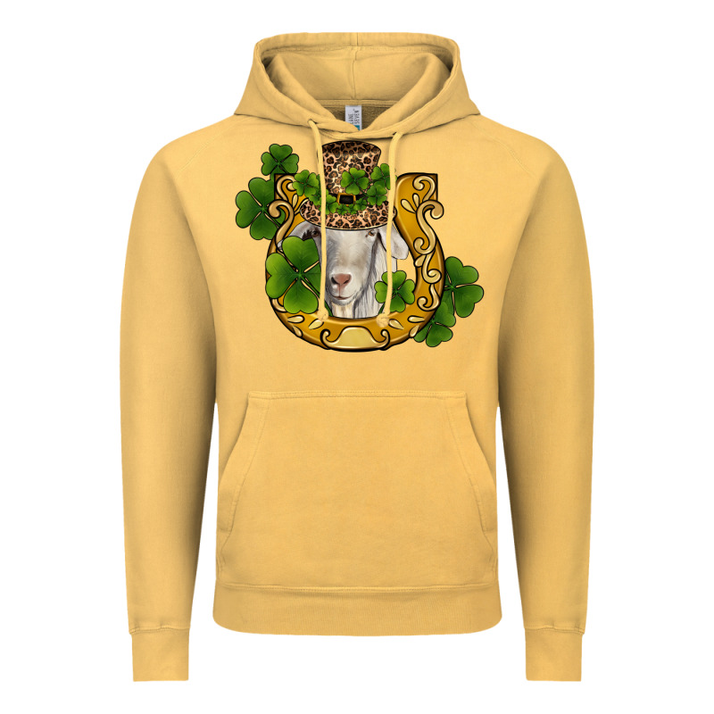 St Patricks Day Goat Horseshoe Shamrock Vintage Hoodie by RanaPortraitStore | Teevron