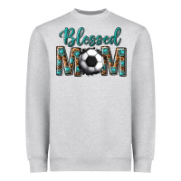 Heather Grey western blessed mom with soccer Heavyweight Sweatshirt - texasbilliewilder