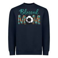 Navy western blessed mom with soccer Heavyweight Sweatshirt - texasbilliewilder