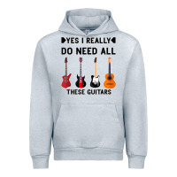 Heather Grey Yes I Really Do Need All These Guitars Urban Hoodie - Bettercallsaul