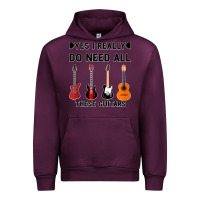 Mauve Wine Yes I Really Do Need All These Guitars Urban Hoodie - Bettercallsaul