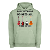 Pigment Oil Green Yes I Really Do Need All These Guitars Urban Hoodie - Bettercallsaul