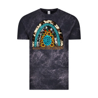 Cloud Black rainbow sunflower gemstone Vintage Tee - RanaPortraitStore