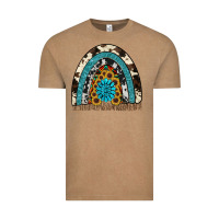 Vintage Coffee rainbow sunflower gemstone Vintage Tee - RanaPortraitStore