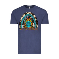 Vintage Denim rainbow sunflower gemstone Vintage Tee - RanaPortraitStore