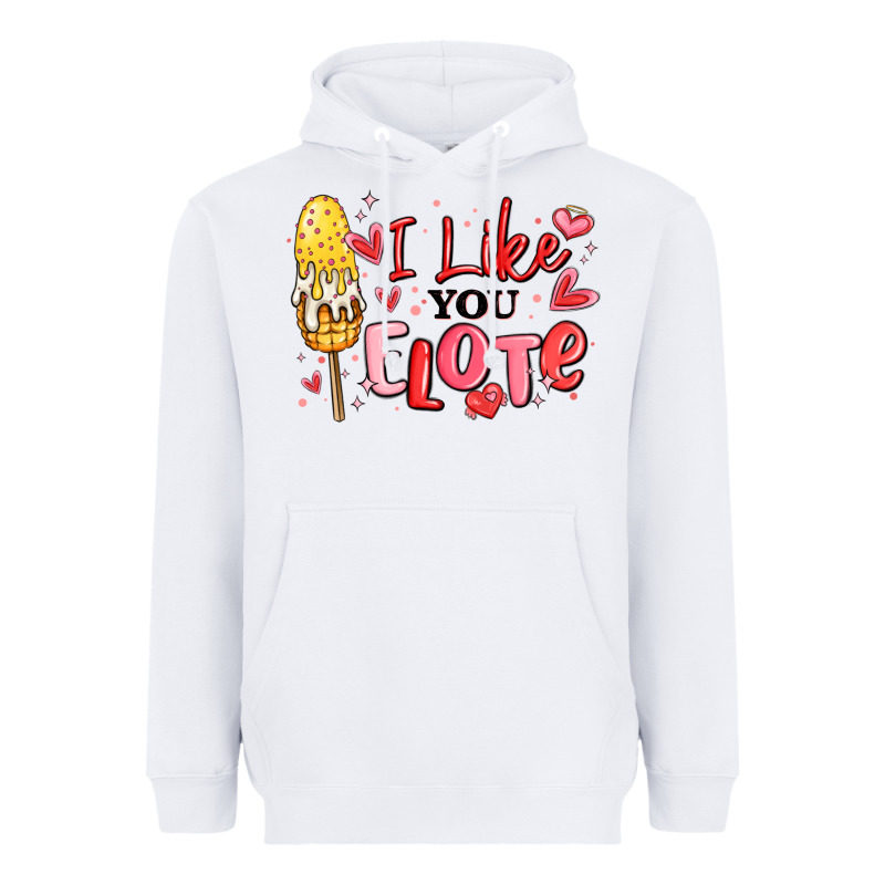 I Like You Elote Mexican Valentines Day Heavyweight Hoodie by MaliasSmallBusiness | Teevron