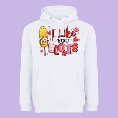 I Like You Elote Mexican Valentines Day Heavyweight Hoodie Designed By Maliassmallbusiness
