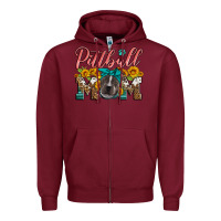Burgundy pittbull mom Zipper Hoodie - Artiststas