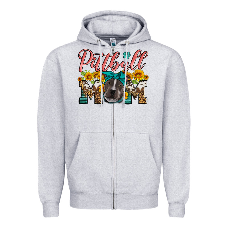 Pittbull Mom Zipper Hoodie by Artiststas | Teevron