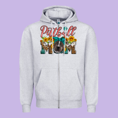 Pittbull Mom Zipper Hoodie Designed By Artiststas