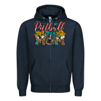 Navy pittbull mom Zipper Hoodie - Artiststas