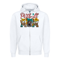 White pittbull mom Zipper Hoodie - Artiststas