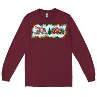 Burgundy small town christmas Long Sleeve Tee - BundleAndBundleShop