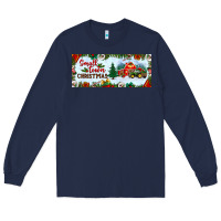 Navy small town christmas Long Sleeve Tee - BundleAndBundleShop