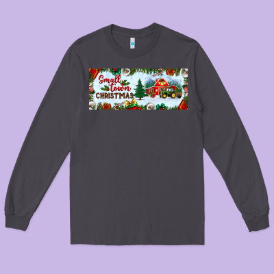 Small Town Christmas Long Sleeve Tee Designed By Bundleandbundleshop