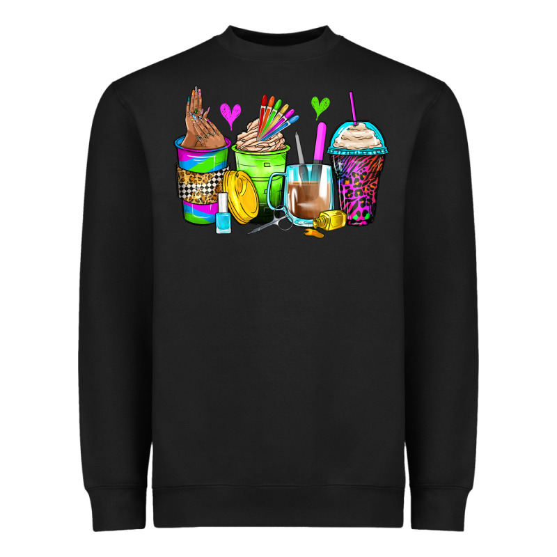 Nail Art Coffee Cups Heavyweight Sweatshirt by Zillion Design Studio | Teevron