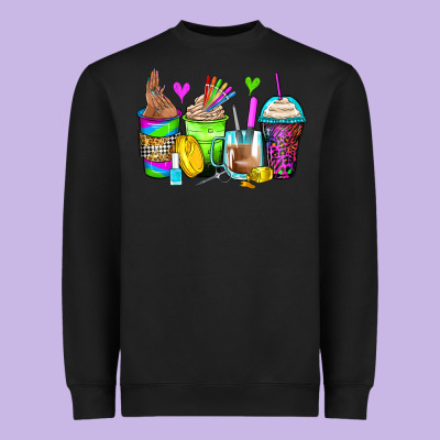 Nail Art Coffee Cups Heavyweight Sweatshirt Designed By Zillion Design Studio