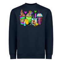 Navy nail art coffee cups Heavyweight Sweatshirt - Zillion Design Studio