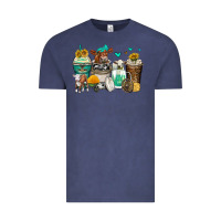 Vintage Denim cows coffee cups Vintage Tee - Zillion Design Studio