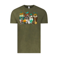 Vintage Olive cows coffee cups Vintage Tee - Zillion Design Studio